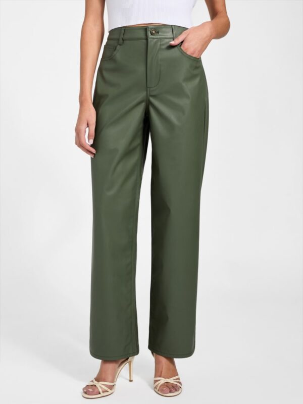 alix faux leather high rise straight pants