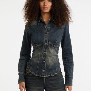 guess originals denim corset top