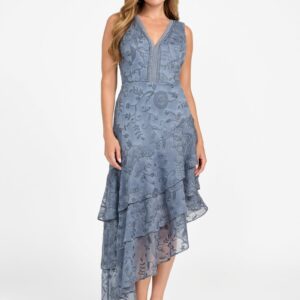 loren embossed tiered dress