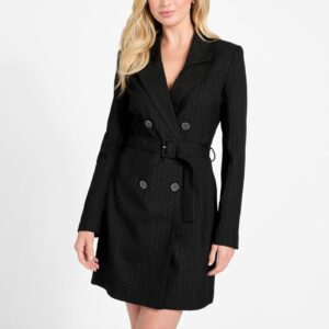 eco zanita pinstriped blazer dress