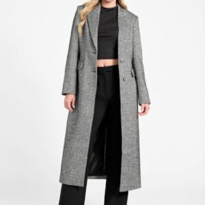 stefania sequin herringbone coat