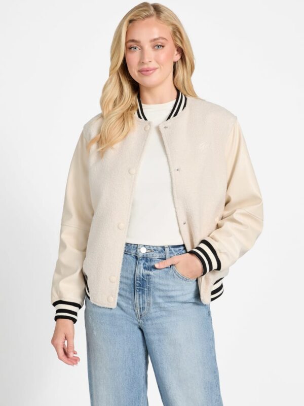 eco danielle boucle varsity jacket