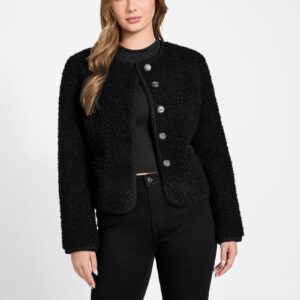 ivana faux fur buttoned jacket