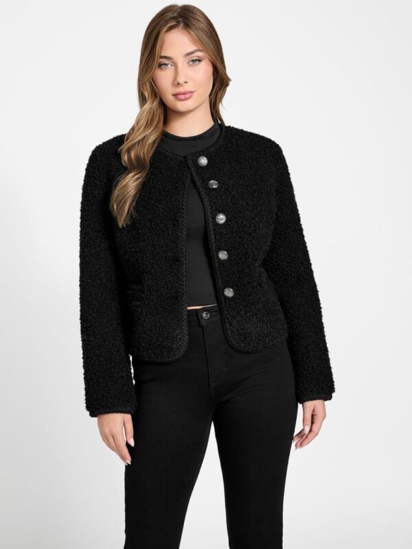 ivana faux fur buttoned jacket