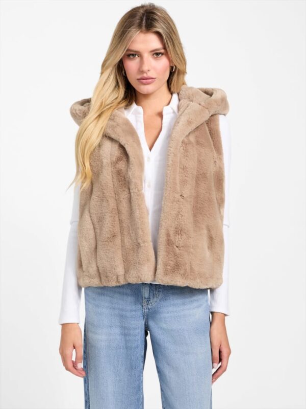 sophy hooded faux fur vest
