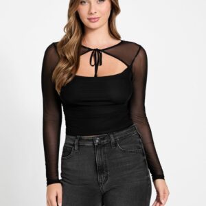 eco lauryn tied mesh top