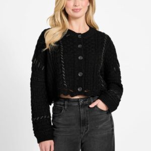 kaori wool blend stitched cardigan
