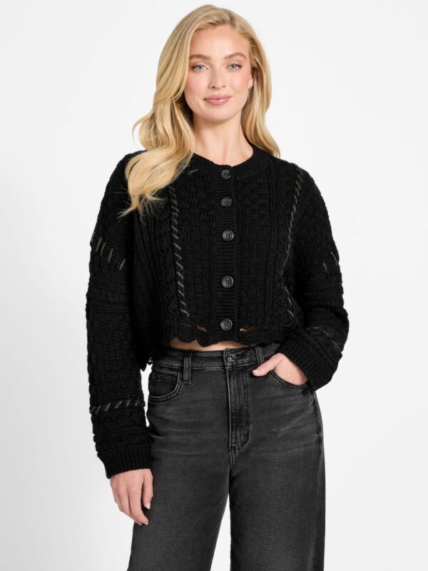 kaori wool blend stitched cardigan