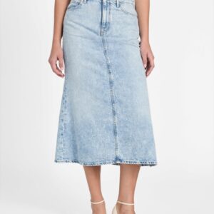 eco thaiss denim midi skirt