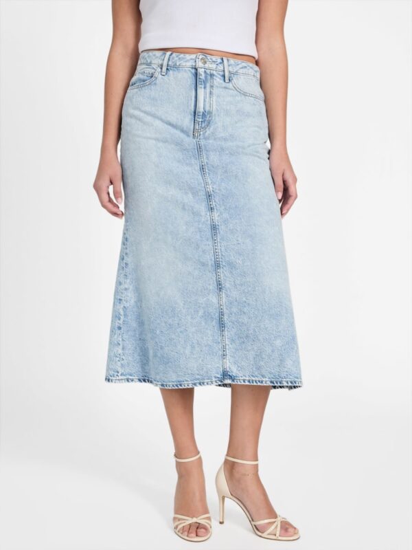 eco thaiss denim midi skirt