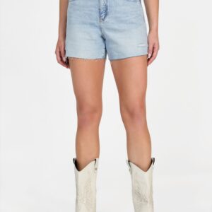 eco featherweight relaxed midi denim shorts