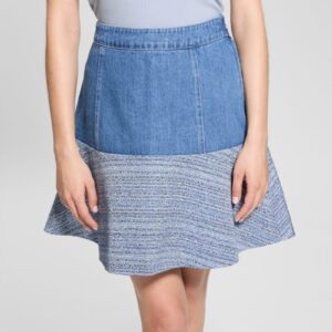 elsie tweed and denim skirt