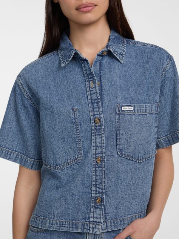 boxy denim shirt