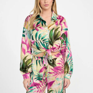 eco jun printed satin shirt