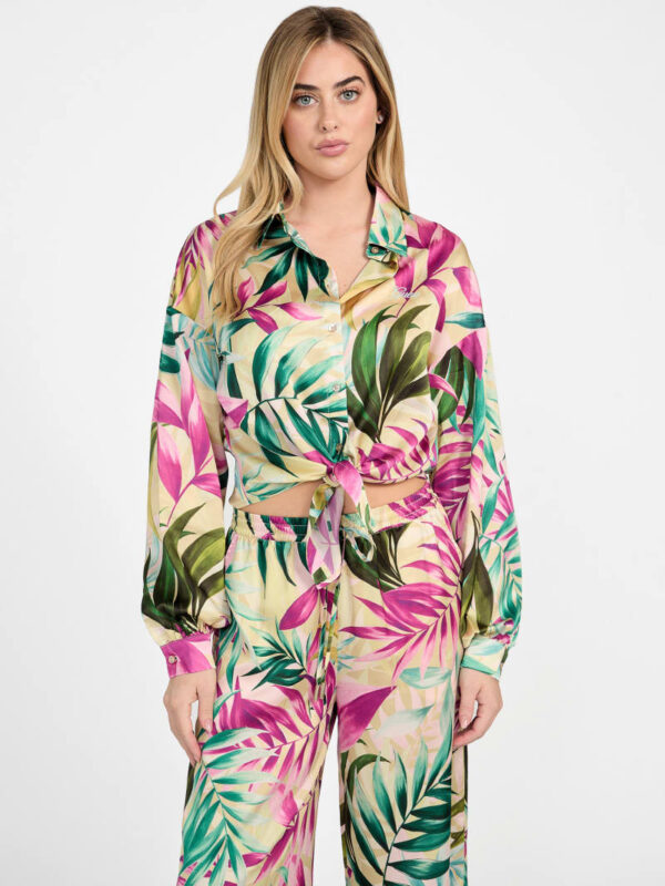 eco jun printed satin shirt