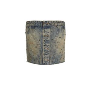 embellished denim corset