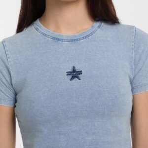 crewneck star crop tee