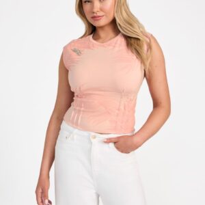 eco palm leaf corset tee