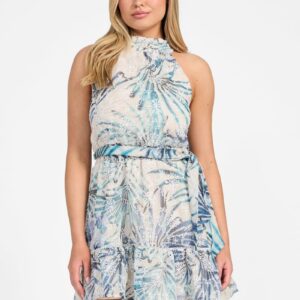 danielle halter chiffon dress