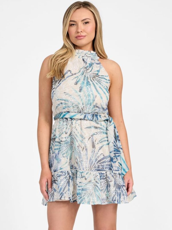 danielle halter chiffon dress