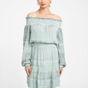 audrey off the shoulder mini dress