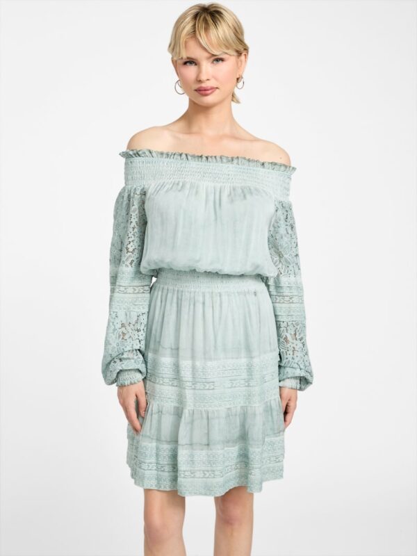 audrey off the shoulder mini dress
