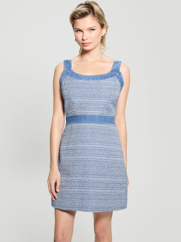 elsie tweed and denim dress
