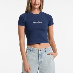 indigo logo baby tee