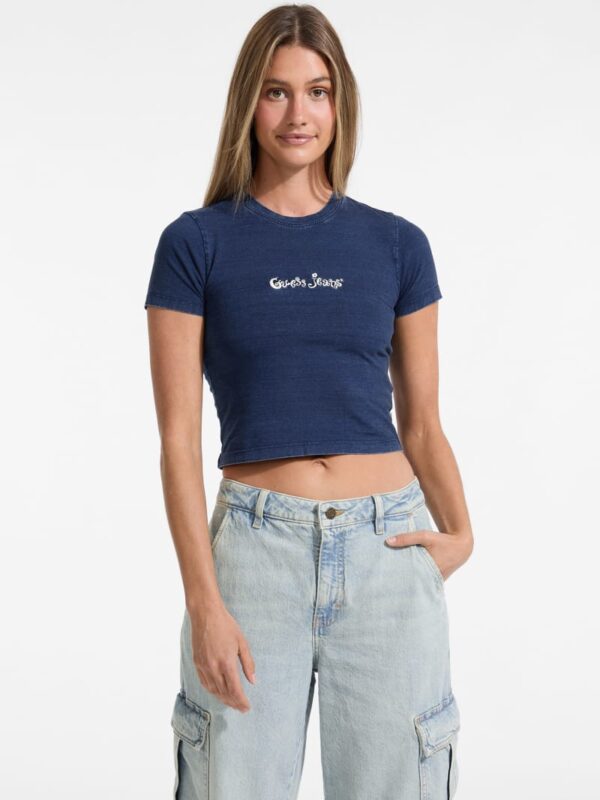 indigo logo baby tee