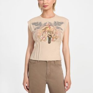 eco parakeet corset tee