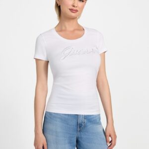 eco embroidered script logo tee