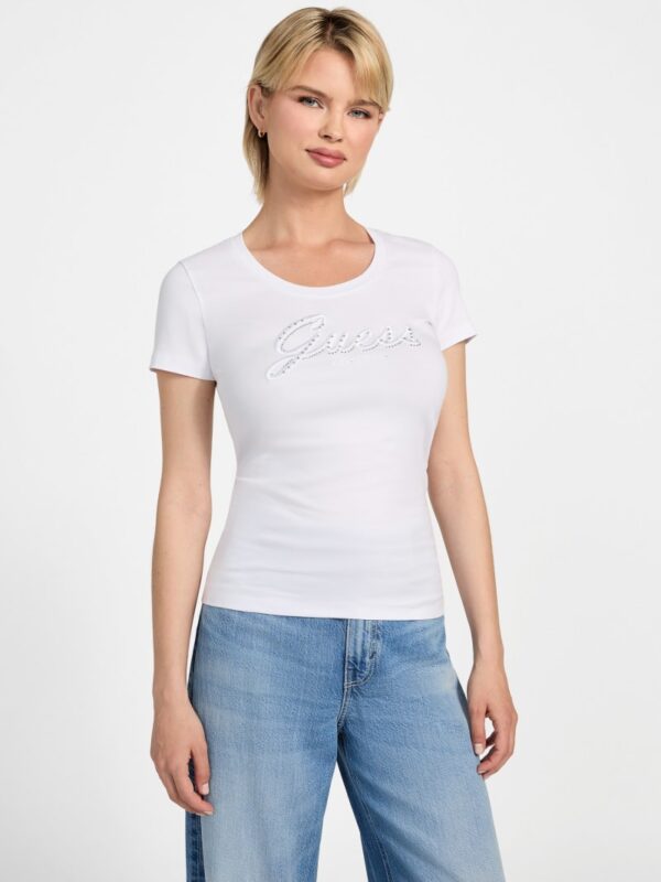 eco embroidered script logo tee