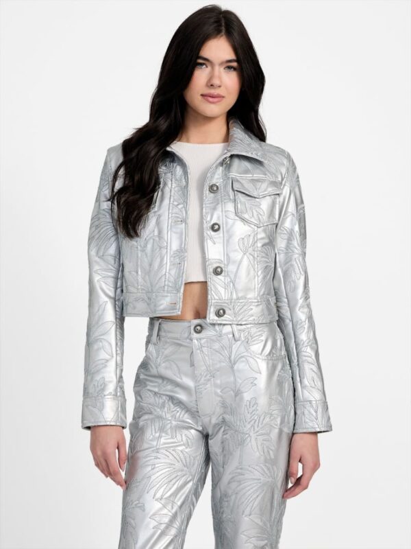 clelia embroidered trucker jacket