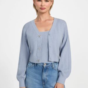 eco lyla bow cardigan sweater