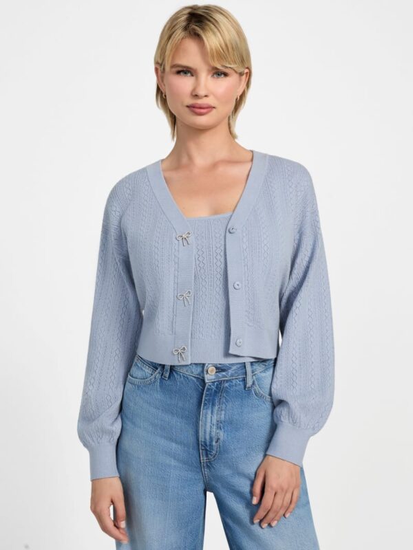 eco lyla bow cardigan sweater