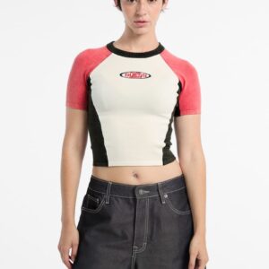 guess originals eco fitted racing sweater top