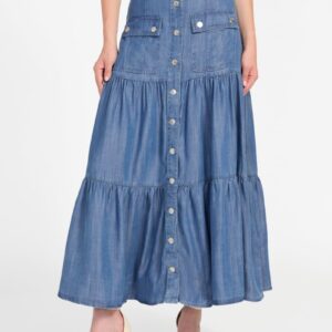 eco denim maxi skirt