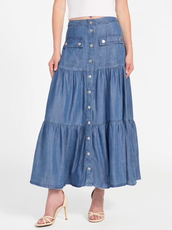 eco denim maxi skirt