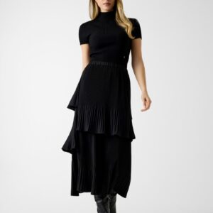 pleated maxi skirt