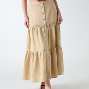 linen blend maxi skirt