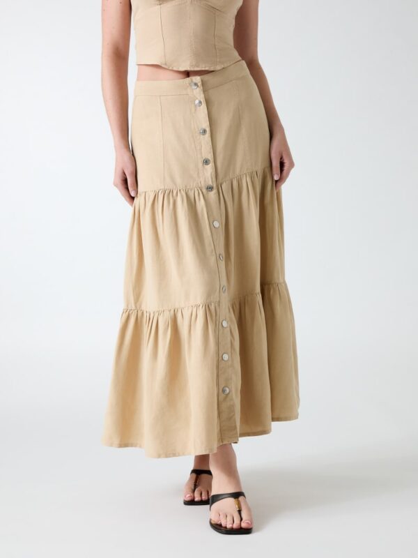 linen blend maxi skirt