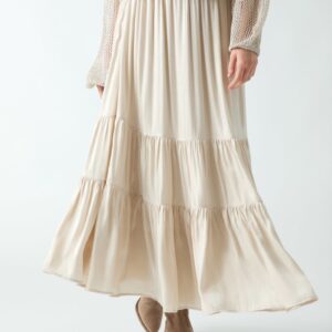 pleated maxi skirt