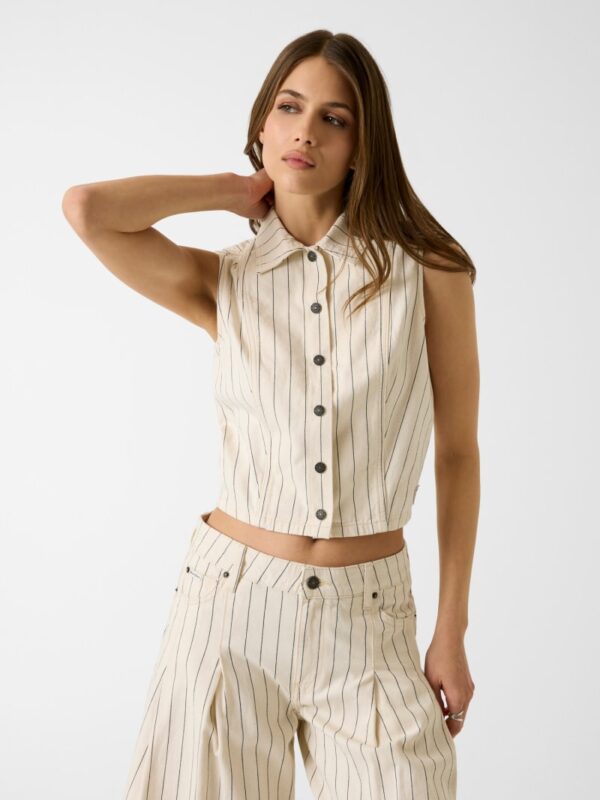 striped cropped shirt