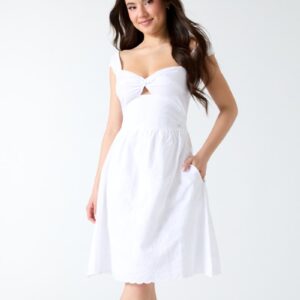 embroidered mini dress