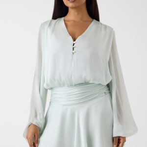 chiffon ruffled mini dress