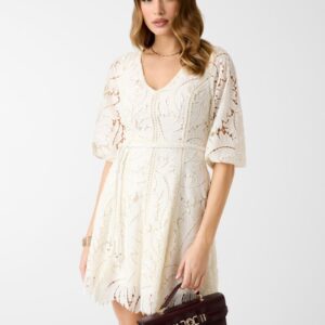 embroidered mini dress