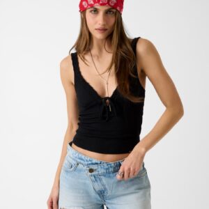 rib knit lace top