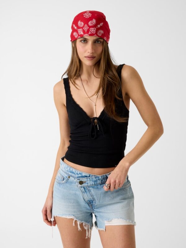 rib knit lace top