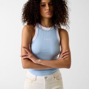 embroidered logo tank top