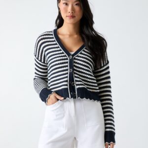 striped sweater cardigan